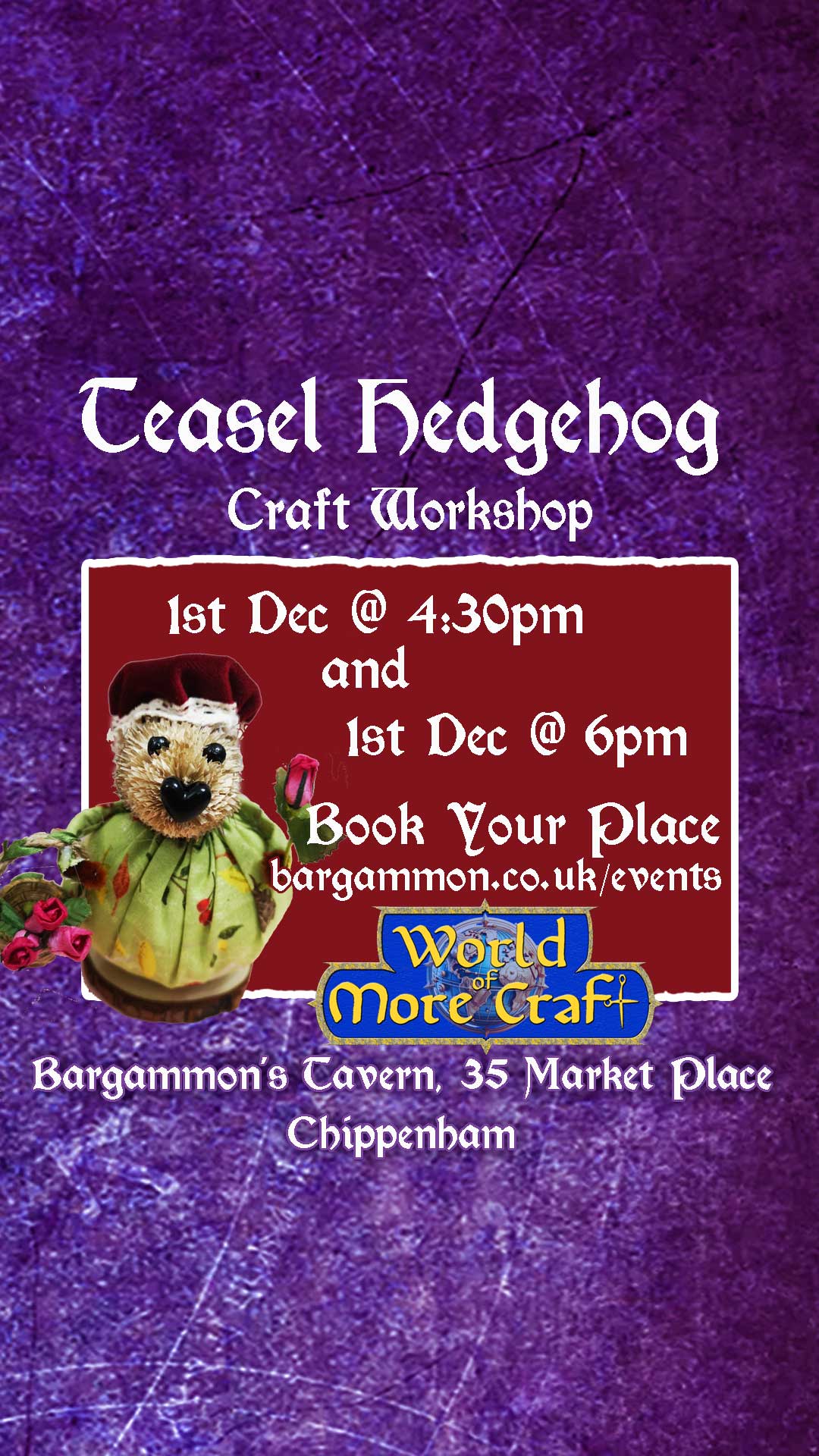 Teasel Hedgehog Craft Workshop